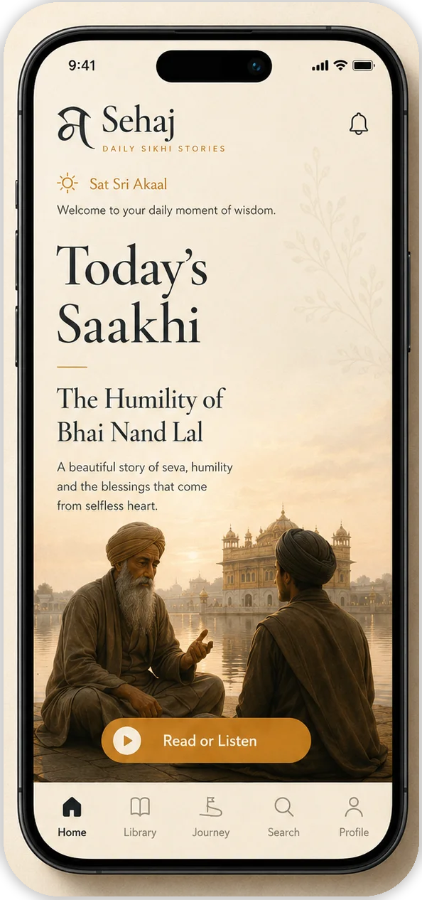 Sehaj app home screen